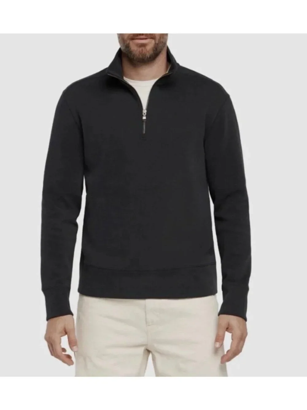 Kirkland Signature Men's L Navy Quarter-Zip Pullover Scuba Sweatshirt  M1000